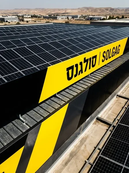 פאנלים סולאריים על גג מסחרי